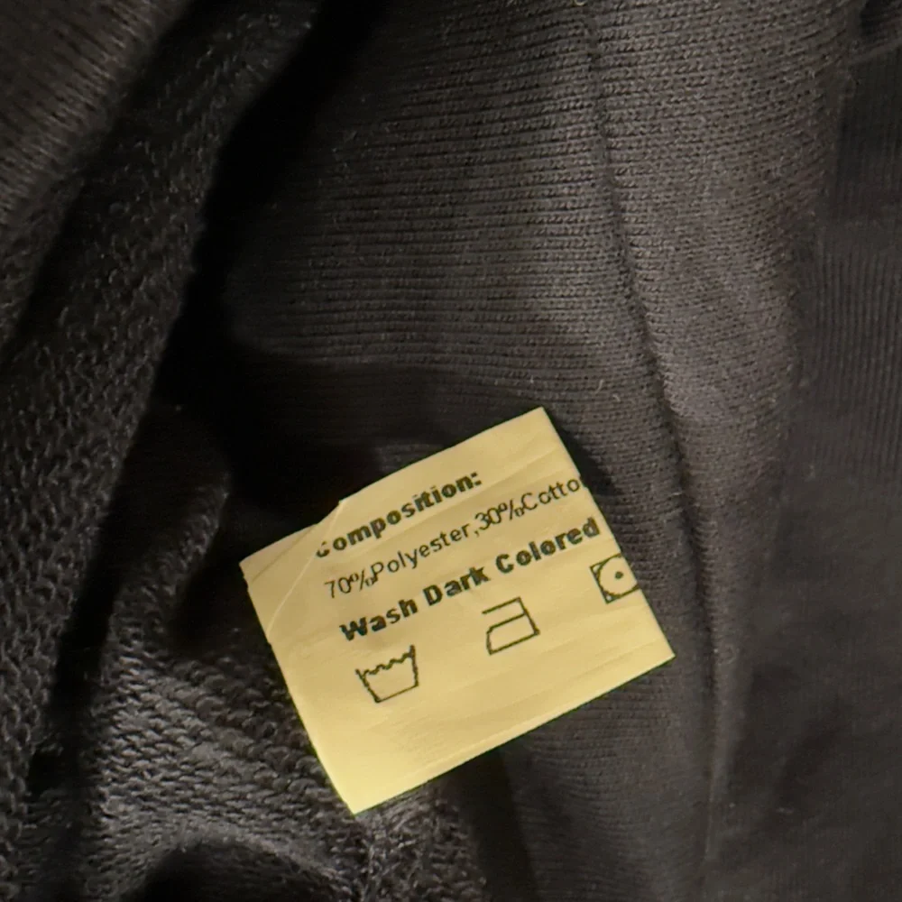 Navy Blue Pullover Sweatshirt with Rainbow Striped Ribbon Panels on the Arms NWT - Picture 14 of 14